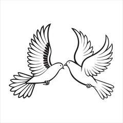 Obraz premium mourning dove silhouette vector art