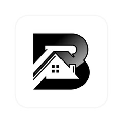 Letter B home vector logo