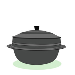 Vector Gamasot Korean Traditional Iron Cauldron for Cooking