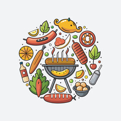 Barbecue party vector illustration