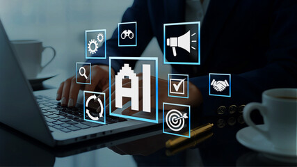 AI agent supporting business processes with automation technology. Generative artificial...