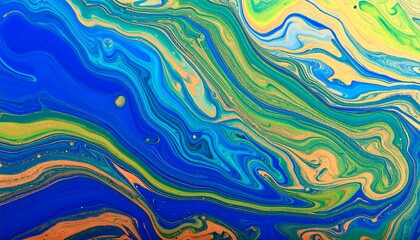Abstract fluid art, vibrant swirling colors