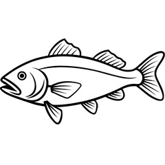 Cod line art vector
