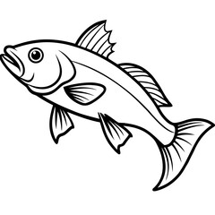 Cod line art vector