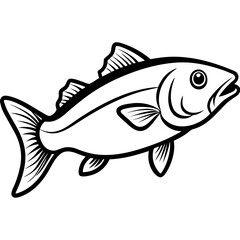 Cod line art vector