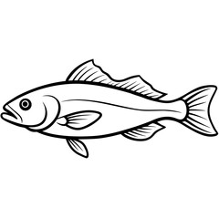Cod line art vector
