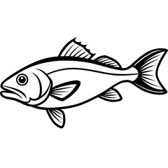 Cod line art vector