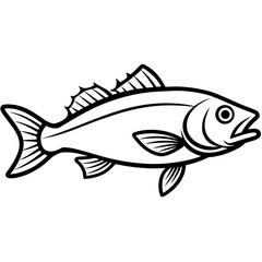 Cod line art vector