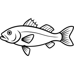 Cod line art vector