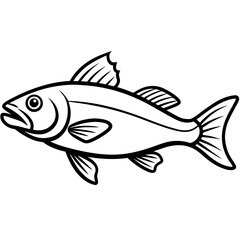 Cod line art vector