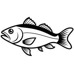Cod line art vector