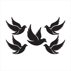 Obraz premium mourning dove silhouette vector art