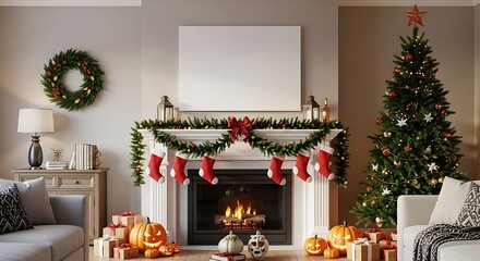 Festive holiday decorations with both christmas and halloween themes for a unique style