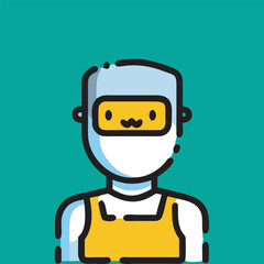 Welder silhouette vector icon art file  illustration