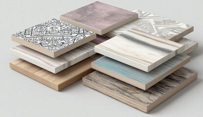 Ceramic tile sample in clean neutral tones