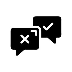 Obraz premium Speech Bubbles with Check and Cross Symbols for Approval and Rejection Communication