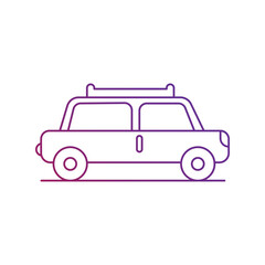 taxi gradient outline icon with white background vector stock illustration