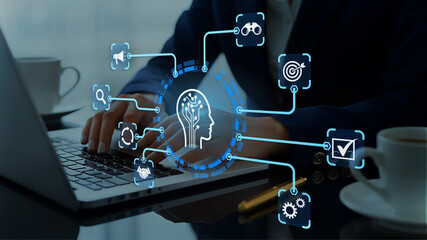 AI agent supporting business processes with automation technology. Generative artificial...