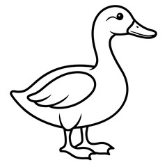 Duck line art vector
