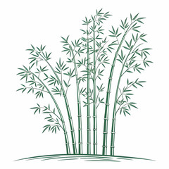 Obraz premium single continuous line drawing of bamboo trees