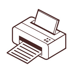 Isometric printer with paper output and input document