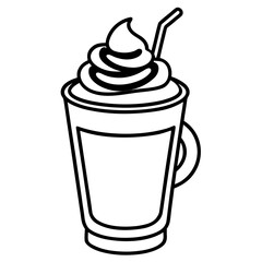 Dalgona Coffee line art vector
