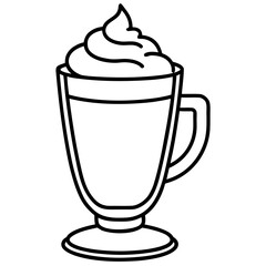 Dalgona Coffee line art vector