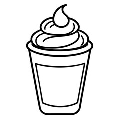 Dalgona Coffee line art vector