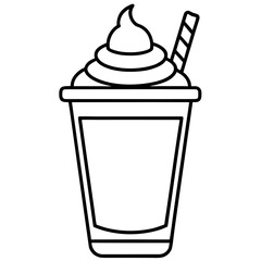 Dalgona Coffee line art vector