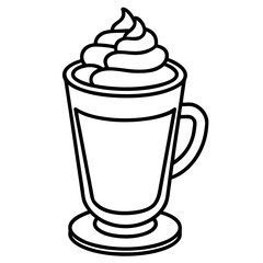 Dalgona Coffee line art vector