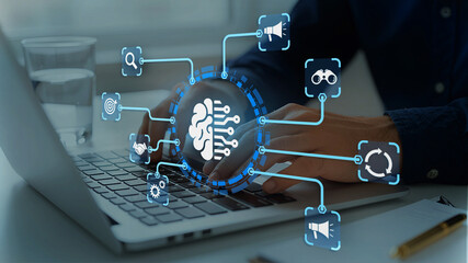 AI agent supporting business processes with automation technology. Generative artificial...