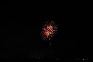 夏の夜空に咲く大輪の花火