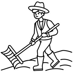 Cultivator line art vector