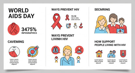 "A red ribbon symbol on a dark background with candlelight vigil, honoring AIDS victims and supporting awareness with hopeful messages."

