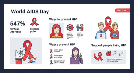 "A red ribbon symbol on a dark background with candlelight vigil, honoring AIDS victims and supporting awareness with hopeful messages."


