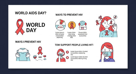 "A red ribbon symbol on a dark background with candlelight vigil, honoring AIDS victims and supporting awareness with hopeful messages."

