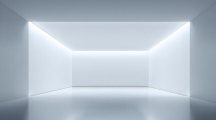 Obraz premium Illuminating minimalism, a bright white room with ceiling light fixture bright