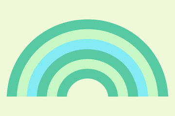 Naklejka premium Pastel Green and Sky Blue Abstract Arcs Graphic rainbow