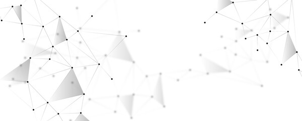 Abstract technology futuristic polygonal network structure mesh background. Geometric connected dots and lines communication network background.