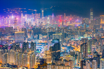 香港　カオルーン・ピーク（飛鵝山）からの夜景