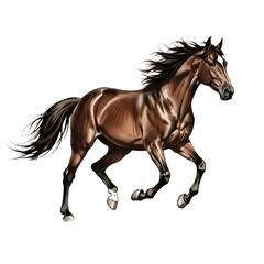 Obraz premium black horse isolated on white