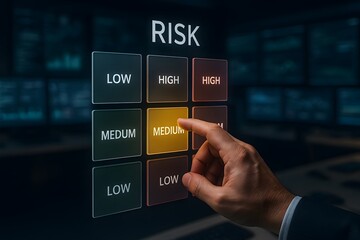 A hand-selected choice in risk management, featuring an interactive screen, an index of risk level(Low, Medium and High).