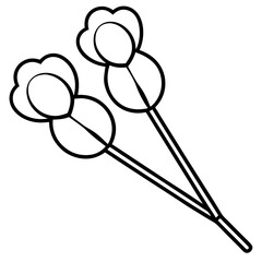 Cotton swabs line art vector