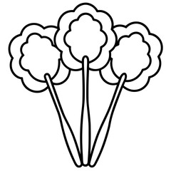 Cotton swabs line art vector