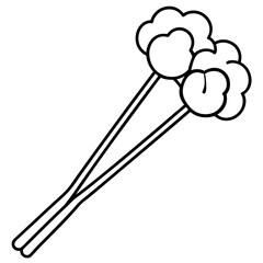 Cotton swabs line art vector