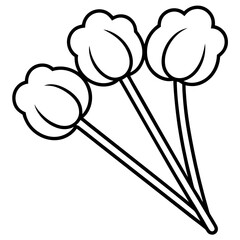 Cotton swabs line art vector