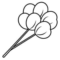 Cotton swabs line art vector