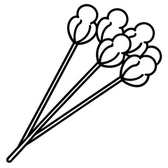 Cotton swabs line art vector