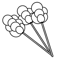 Cotton swabs line art vector