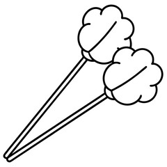 Cotton swabs line art vector